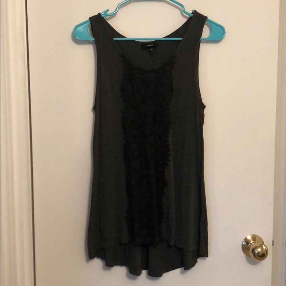 Grey lace tank